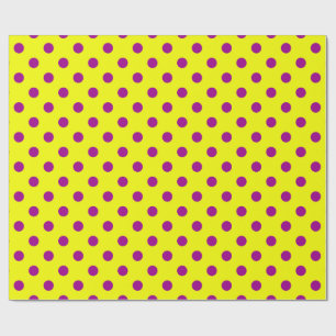 Lila auf gelben Punkten Musterdesign Geschenkpapier