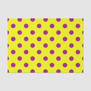 Lila auf gelben Punkten Musterdesign Seidenpapier