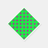 Lila auf grünem Polka-Punkte-Musterdesign Serviette (Ecke)