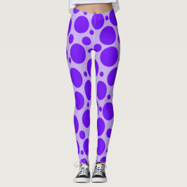 Lila auf Lila Polka Dot Leggings