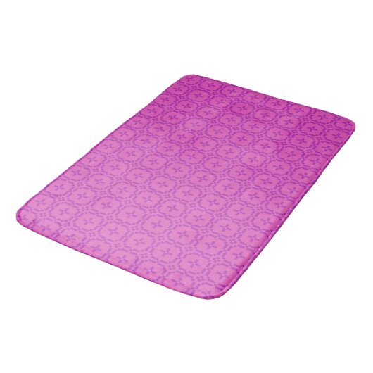 Lila auf Pink Welsh Imitats TapestPattern Badematte (Schrägansicht)
