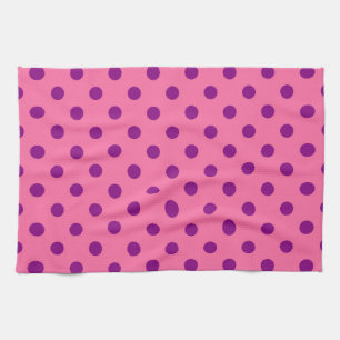 Lila auf rosa Polka Dots Design Geschirrtuch