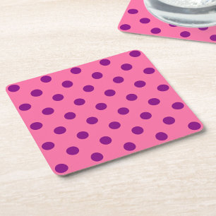 Lila auf rosa Polka Dots Design Rechteckiger Pappuntersetzer