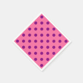 Lila auf rosa Polka Dots Design Serviette (Ecke)