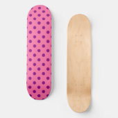 Lila auf rosa Polka Dots Design Skateboard (Vorderseite)
