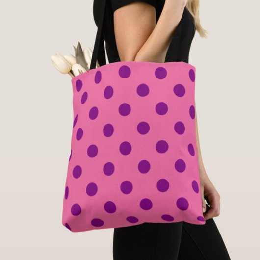 Lila auf rosa Polka Dots Design Tasche