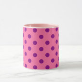 Lila auf rosa Polka Dots Design Tasse (Zentrum)