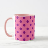 Lila auf rosa Polka Dots Design Tasse (Links)