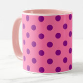 Lila auf rosa Polka Dots Design Tasse