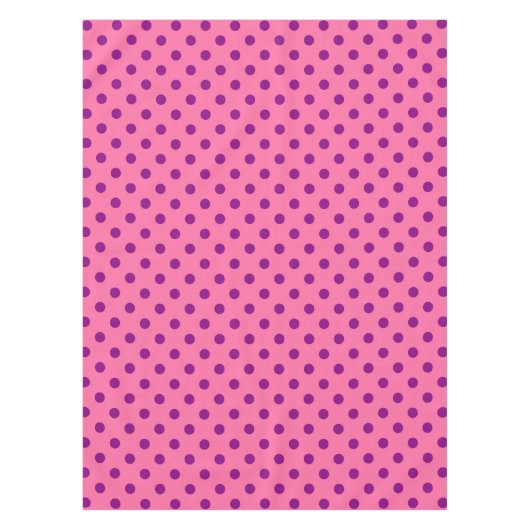 Lila auf rosa Polka Dots Design Tischdecke (Vorderseite)