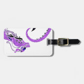 Lila aufgerollter Drache Gepäckanhänger (Vorderseite horizontal)