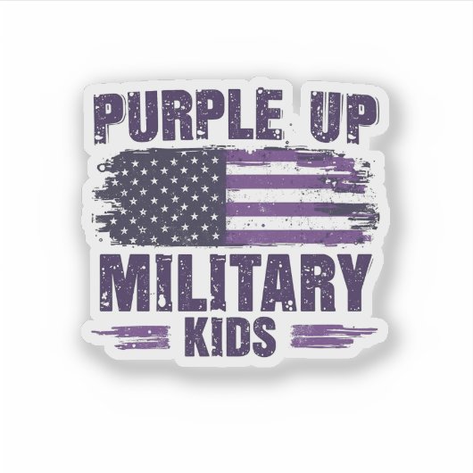 Lila aufgewachsene militärische Kinder Awreness Mo Aufkleber (Vorderseite)
