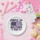 Lila aufgewachsene militärische Kinder Awreness Mo Pappteller (Party)