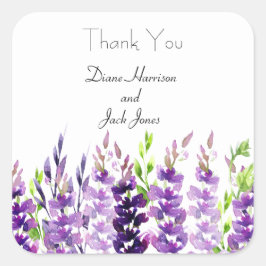 Lila Aufkleber für das Hochzeitswasser