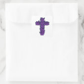 Lila Aufkleber mit Butterfly Cross Square (Tasche)