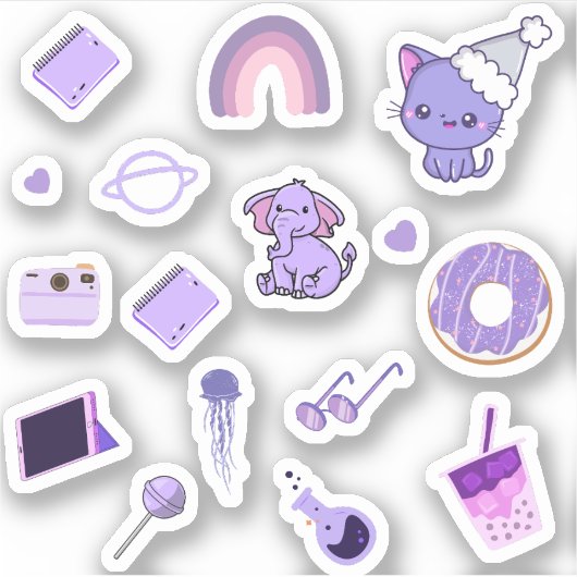 Lila Aufkleberpackung Aufkleber (Vorderseite)