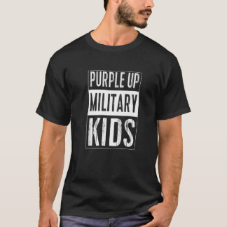 Lila aufstrebende Militärkinder Monat Lila aufrech T-Shirt