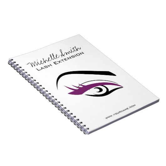 Lila Auge lange Eyelashes Notizblock (Rechte Seite)