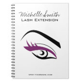 Lila Auge lange Eyelashes Notizblock (Vorderseite)