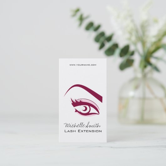 Lila Auge lange Eyelashes Visitenkarte (Stehend Vorderseite)