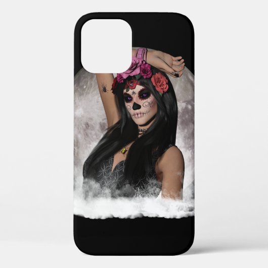 Lila Augen des Zuckerschädels Case-Mate iPhone Hülle (Rückseite)