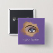 Lila Augenbrauen Button (Vorne & Hinten)