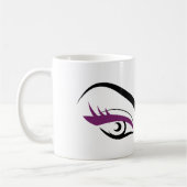 Lila Augenlider Lash Verlängerungssymbol Kaffeetasse (Links)