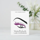 Lila Augenlider Lash Verlängerungssymbol Postkarte (Stehend Vorderseite)