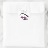 Lila Augenlider Lash Verlängerungssymbol Runder Aufkleber (Tasche)