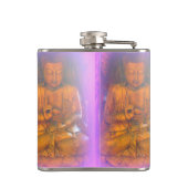 lila Aura Buddha angesagt Flasche Flachmann (Rückseite)