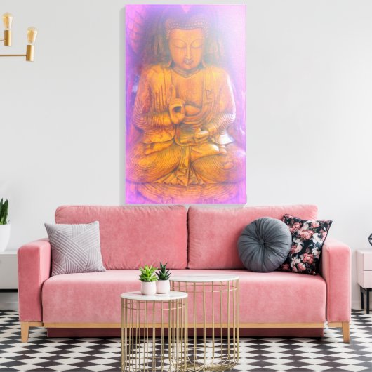 lila Aura Buddha gewickelt Leinwand (Insitu (Wohnzimmer))