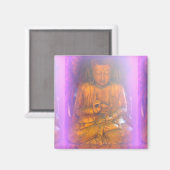 lila Aura-Buddha-Magnet Magnet (Vorderseite/Rückseite)