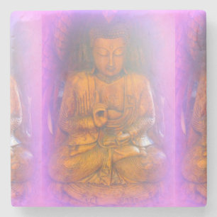 lila Aura Buddha Marmorstein Untersetzer