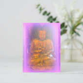 lila Aura Buddha Postkarte (Stehend Vorderseite)