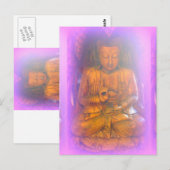 lila Aura Buddha Postkarte (Vorne/Hinten)