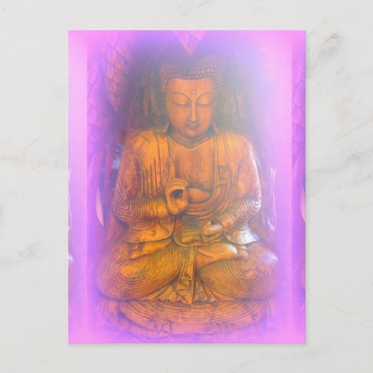 lila Aura Buddha Postkarte (Vorderseite)