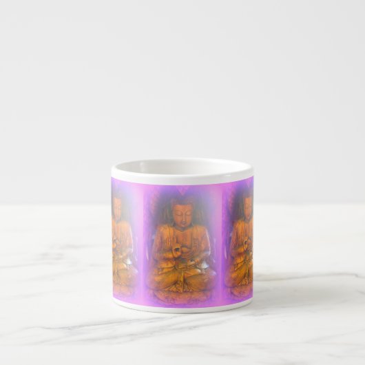 lila Aura Buddhas Espresso Tasse (Vorderseite)