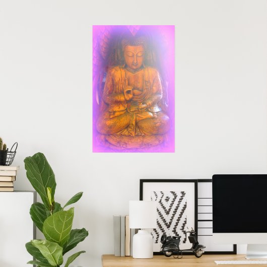 lila Aura sitzend Buddha Poster (Heimbüro)