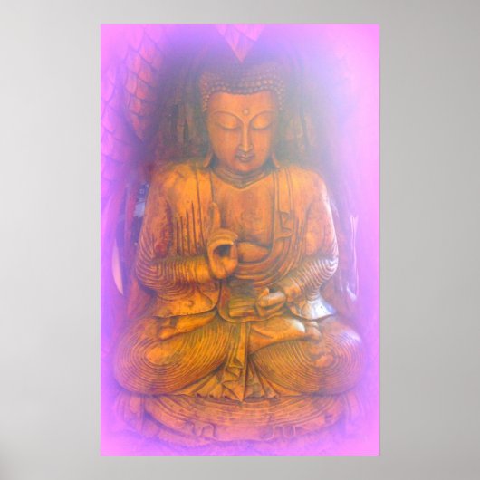 lila Aura sitzend Buddha Poster (Vorne)
