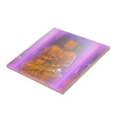 lila Aura sitzende Buddha-Kachel Fliese (Seite)