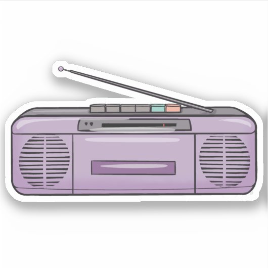 Lila Auslegerbox Aufkleber (Vorderseite)