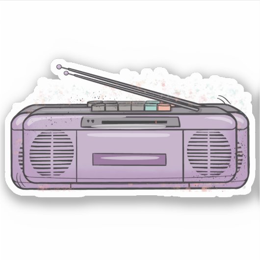 Lila Auslegerbox Aufkleber (Vorderseite)