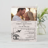 Lila Australienpass Hochzeit Einladung (Stehend Vorderseite)