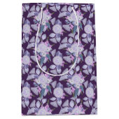 Lila australische Wildblumen-Geschenktasche Mittlere Geschenktüte (Vorderseite)