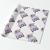 Lila Auto mit Weihnachtsgeschenkpapier Geschenkpapier (Ungerollt)
