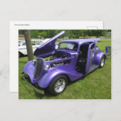 Lila Auto Postkarte (Vorne/Hinten)