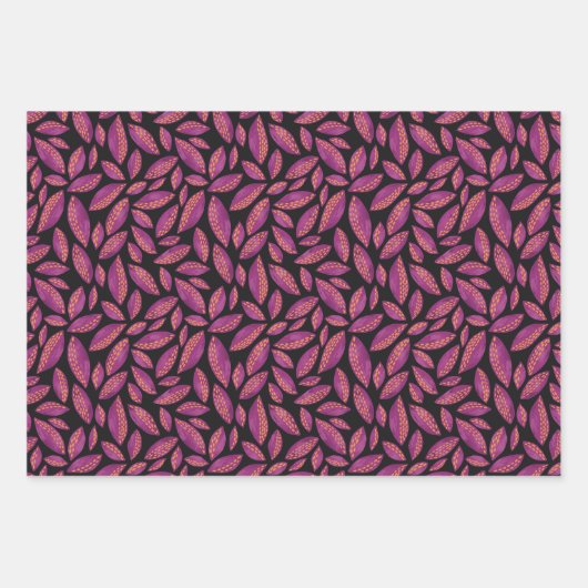 Lila autonale Herbstlaub Geschenkpapier Set (Vorderseite)