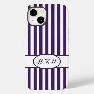 Lila autonale Streifen mit Monogramm Case-Mate iPhone Hülle