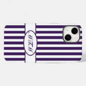 Lila autonale Streifen mit Monogramm Case-Mate iPhone Hülle (Rückseite (Horizontal))