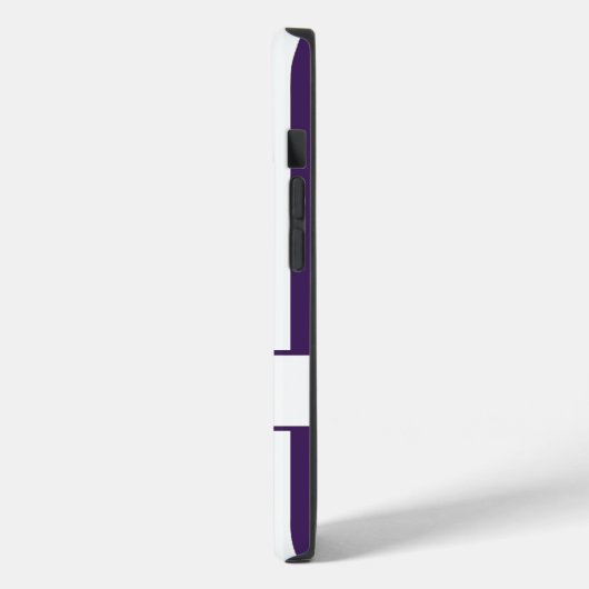 Lila autonale Streifen mit Monogramm Case-Mate iPhone Hülle (Rückseite / Links)